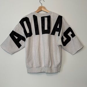 Adidas Originals Trefoil Short Sleeve Crewneck Sweatshirt Cream Womens Size S